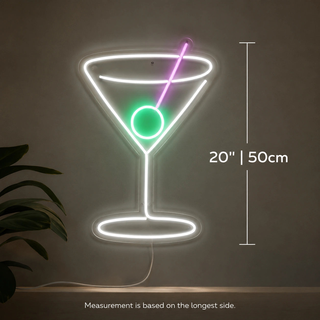 Green Martini Glass Neon Sign LED Neon Sign size image