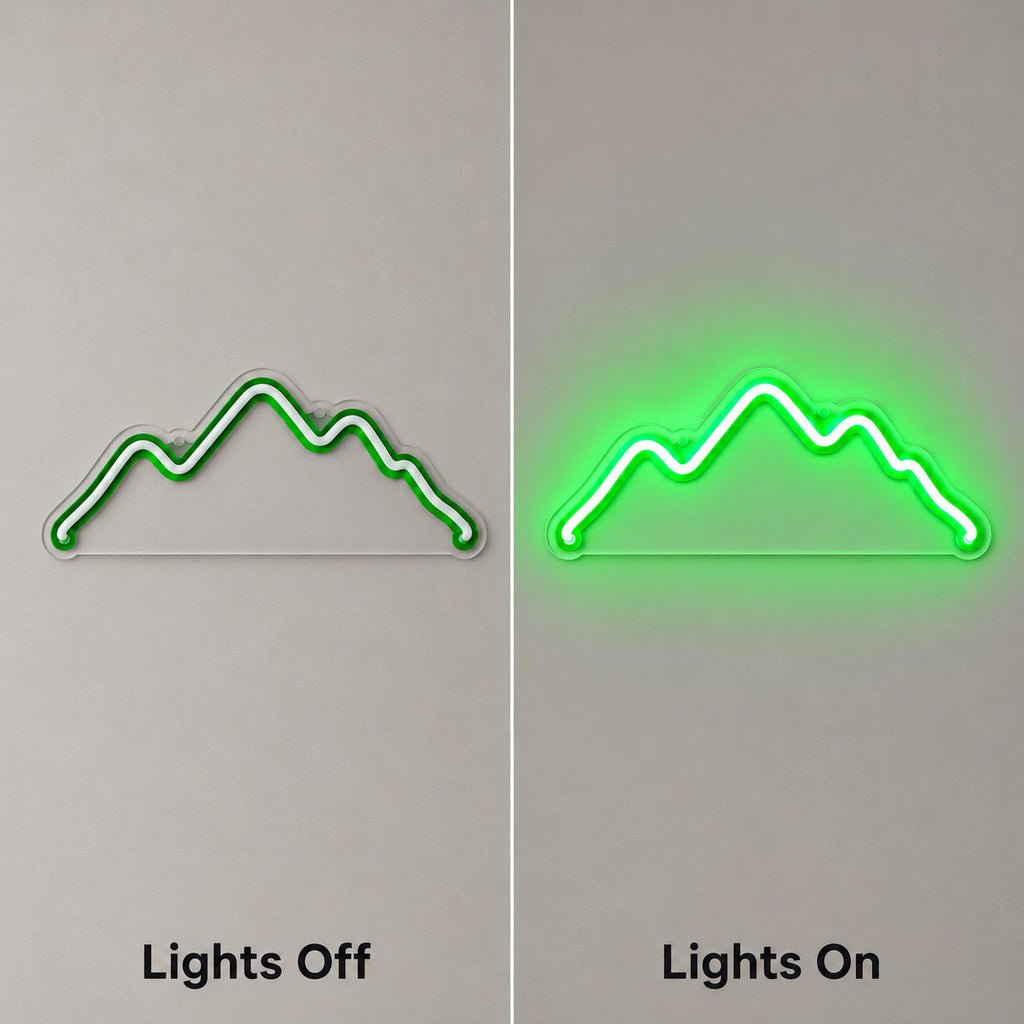 Green Mountain Outline LED Neon Sign - Shineneon