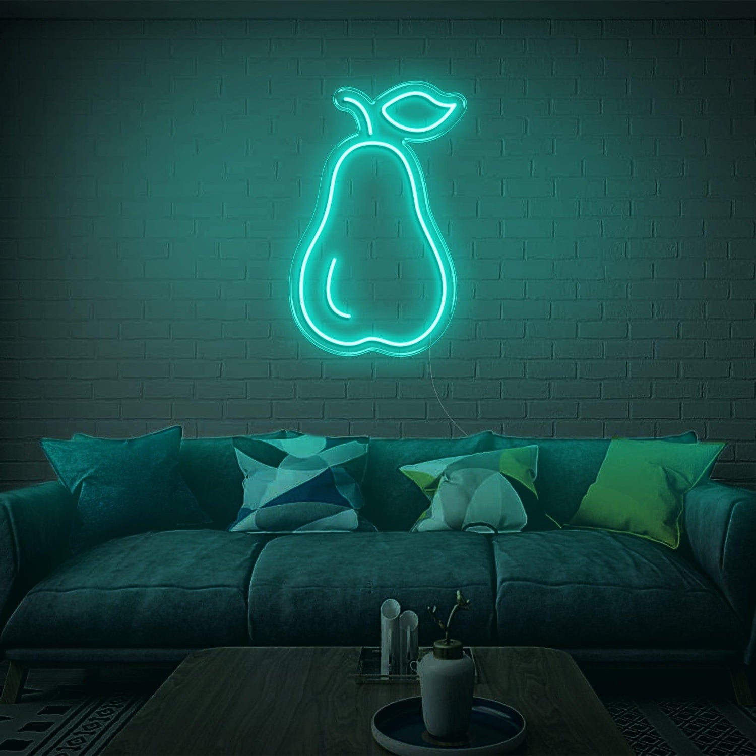 Green Pear-Shaped Led Neon Sign For Modern Living Room Decor | Shineneon