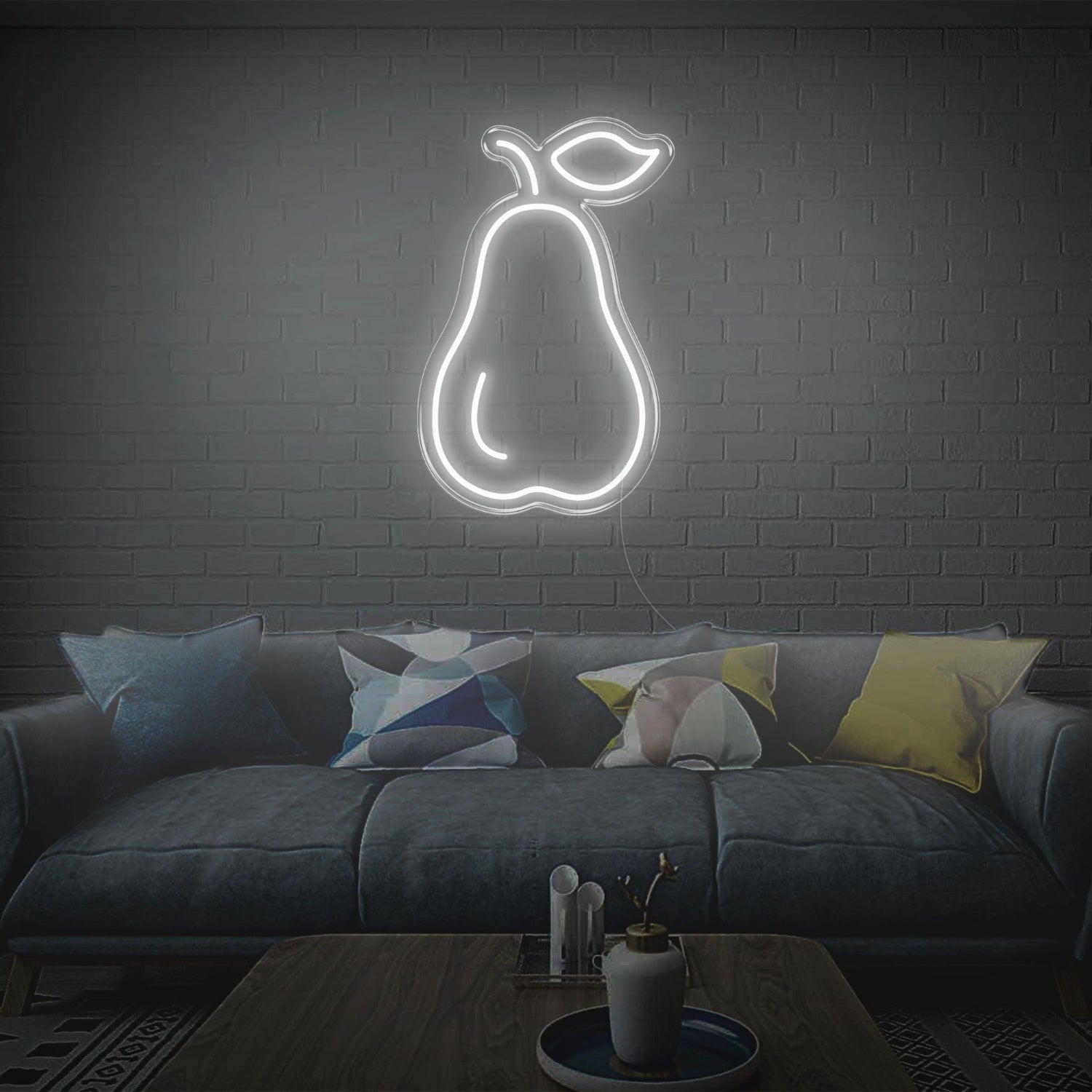 Green Pear-Shaped Led Neon Sign For Modern Living Room Decor | Shineneon