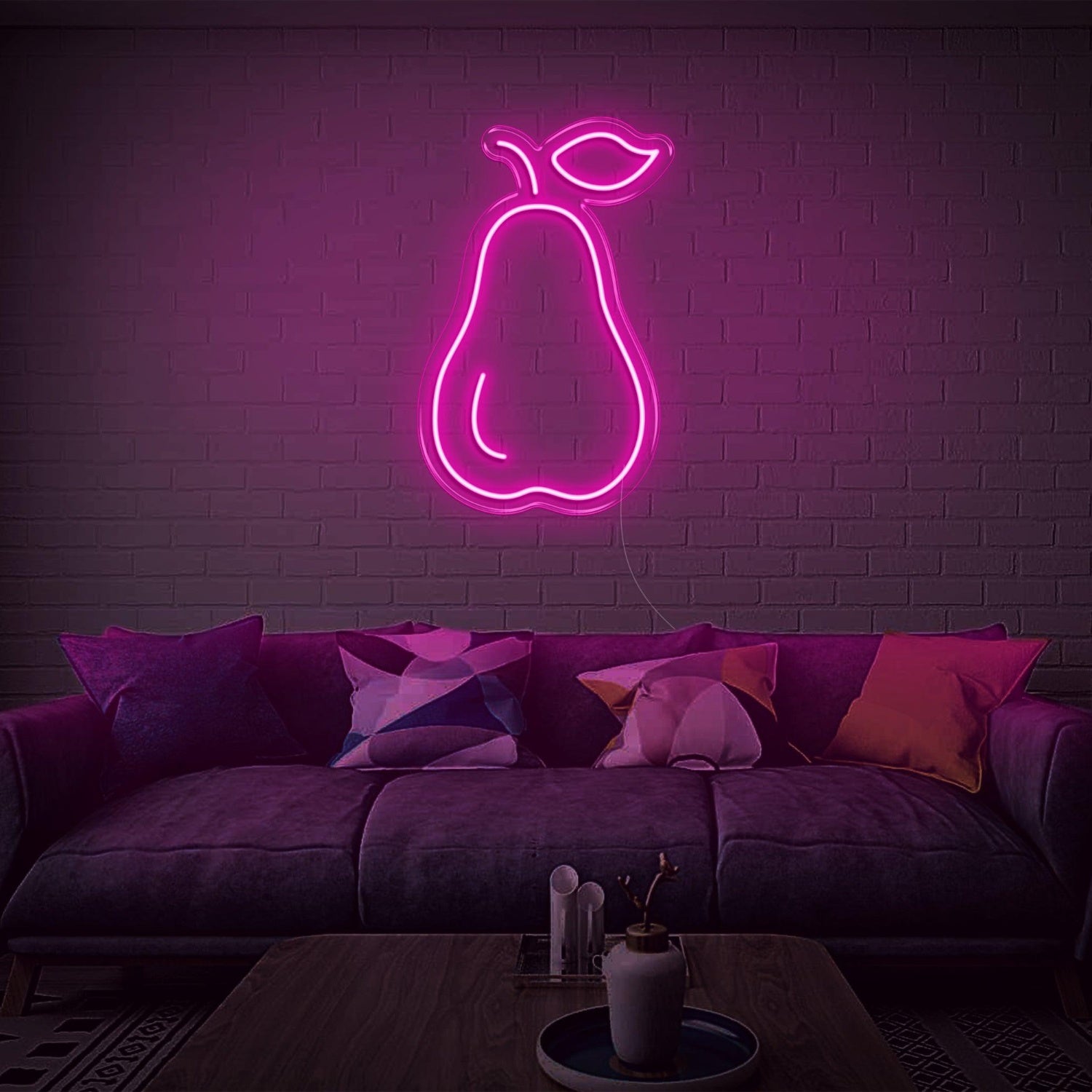 Green Pear-Shaped Led Neon Sign For Modern Living Room Decor | Shineneon