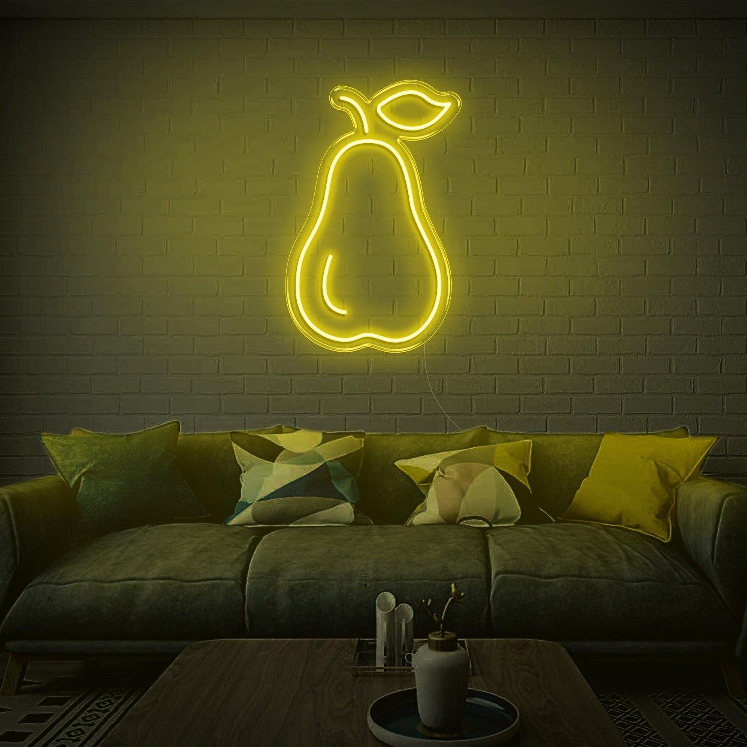 Green Pear-Shaped Led Neon Sign For Modern Living Room Decor | Shineneon