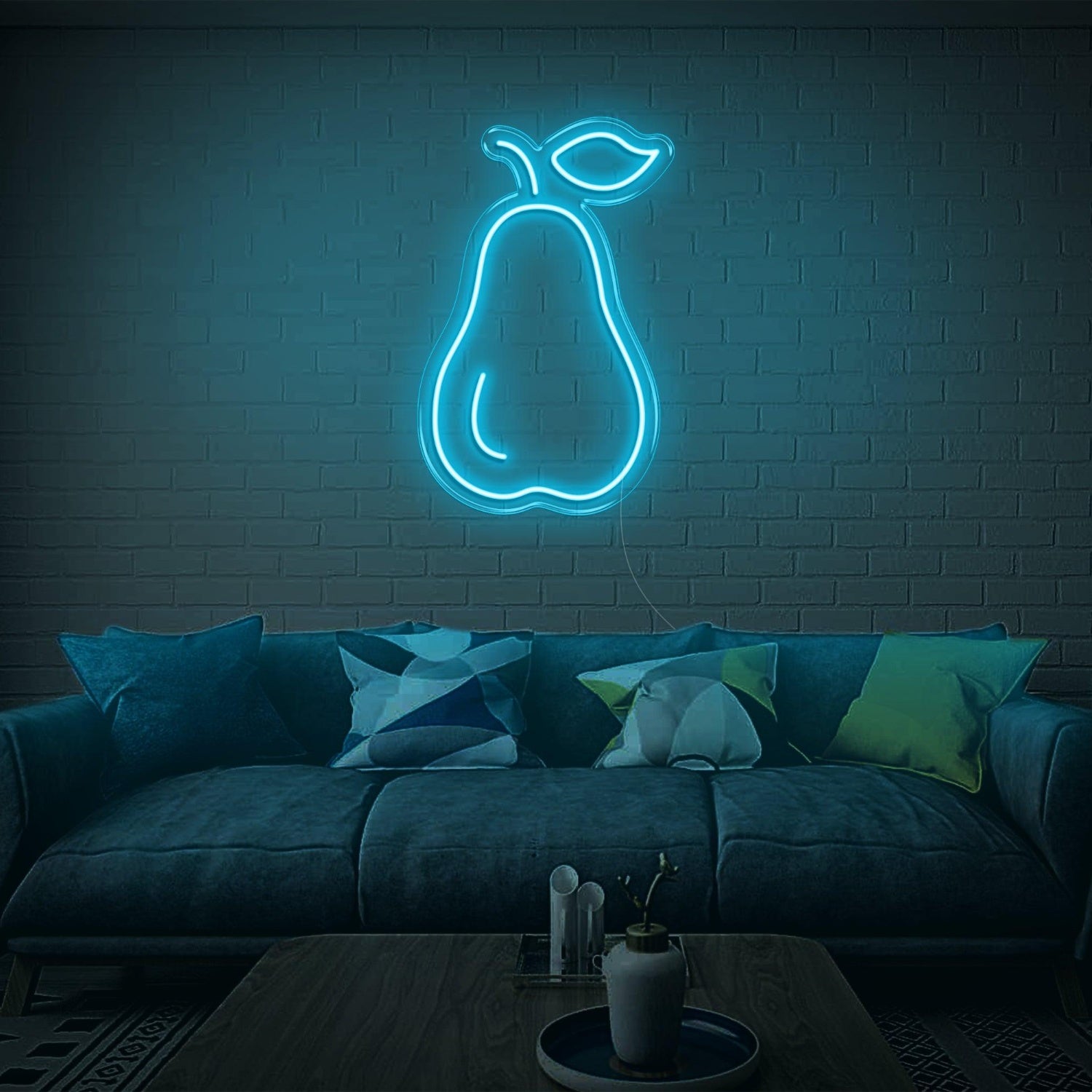 Green Pear-Shaped Led Neon Sign For Modern Living Room Decor | Shineneon
