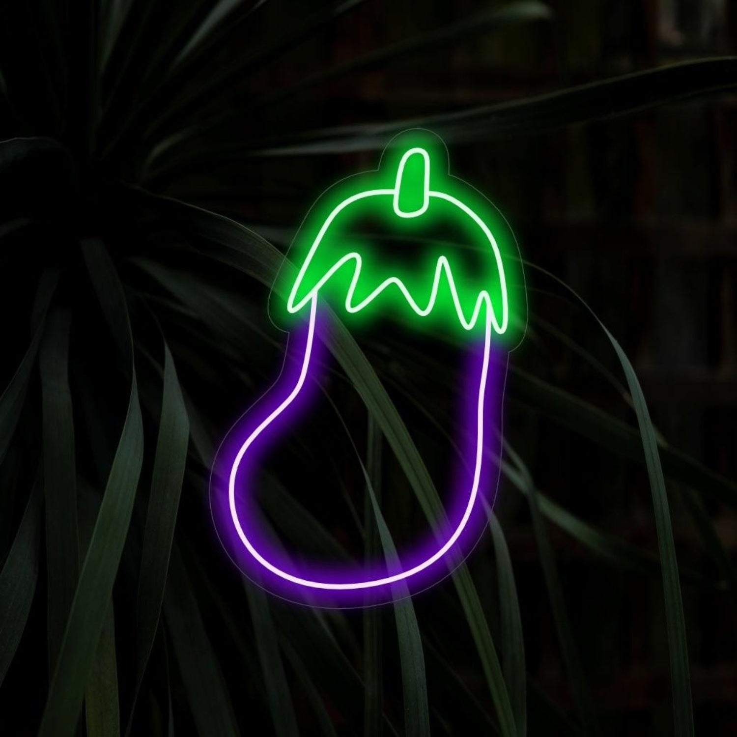 Green Purple Eggplant Led Neon Sign For Home Studio Decor | Shineneon
