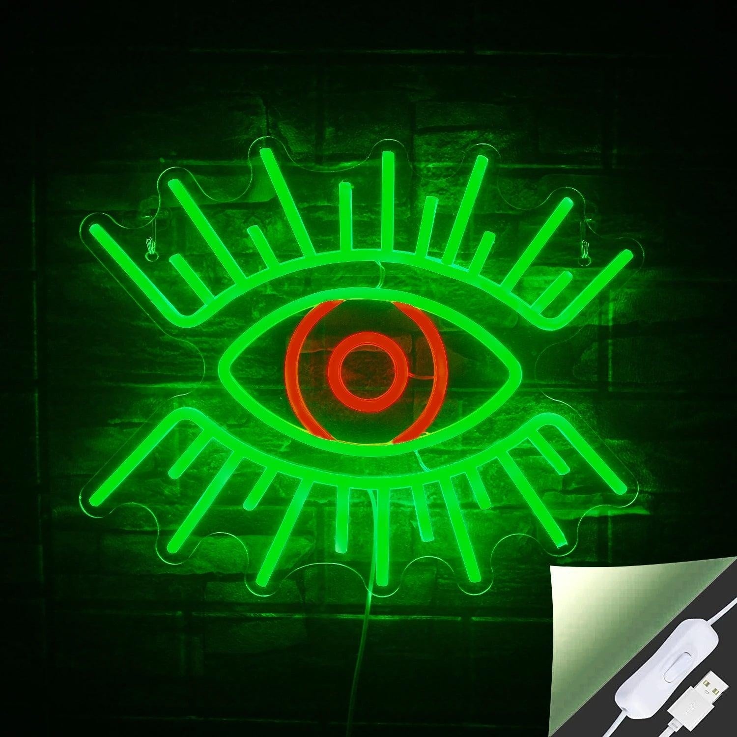 Green Red Eyes Design Led Neon Sign For Bar Club Home Decor | Shineneon
