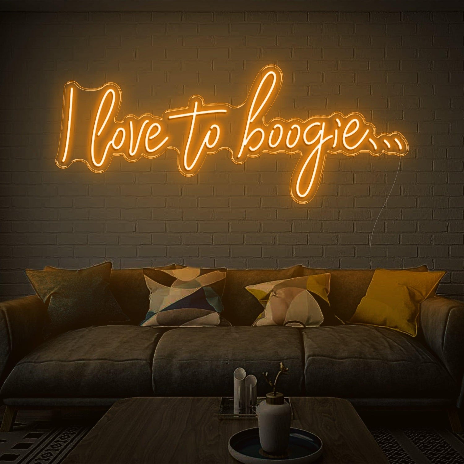 Green Script I Love To Boogie Led Neon Sign For Home Decor | Shineneon