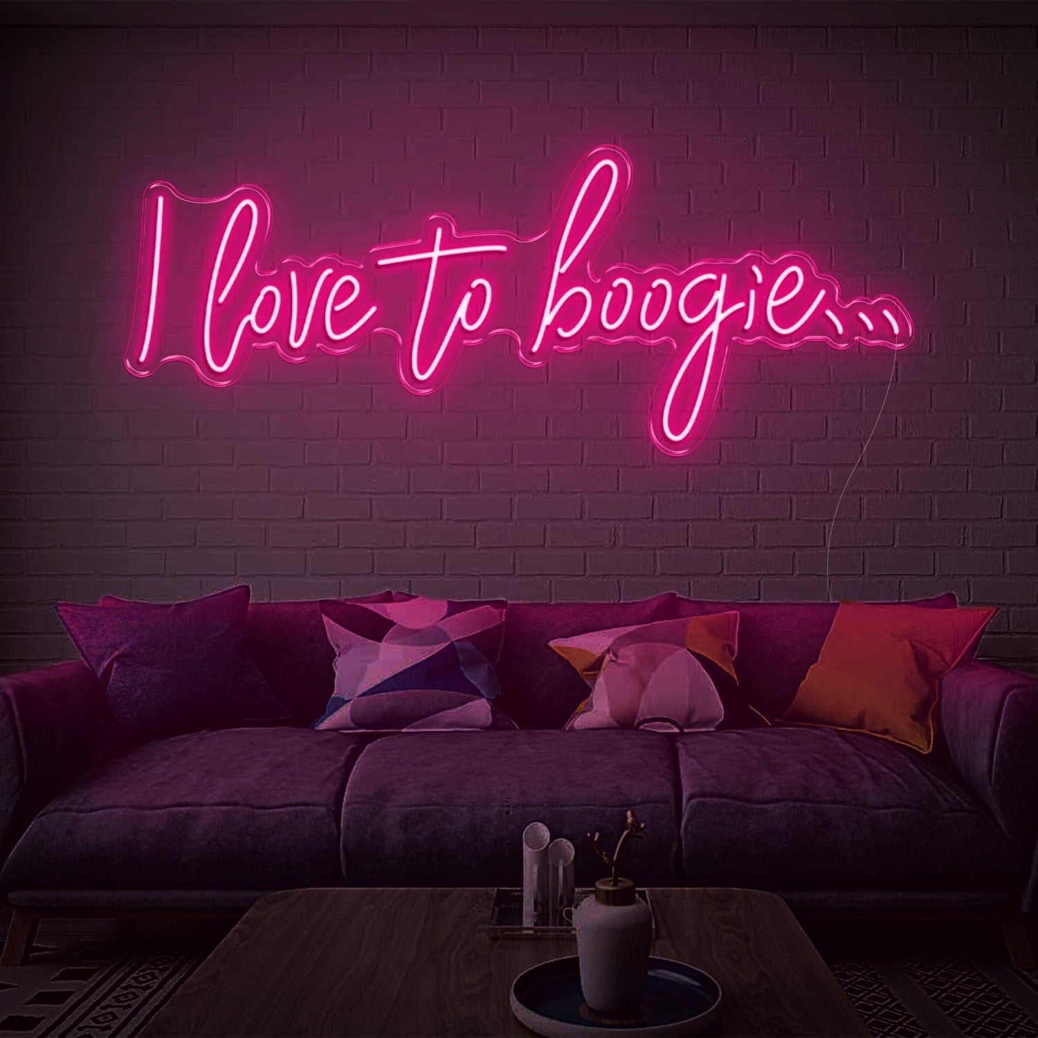 Green Script I Love To Boogie Led Neon Sign For Home Decor | Shineneon