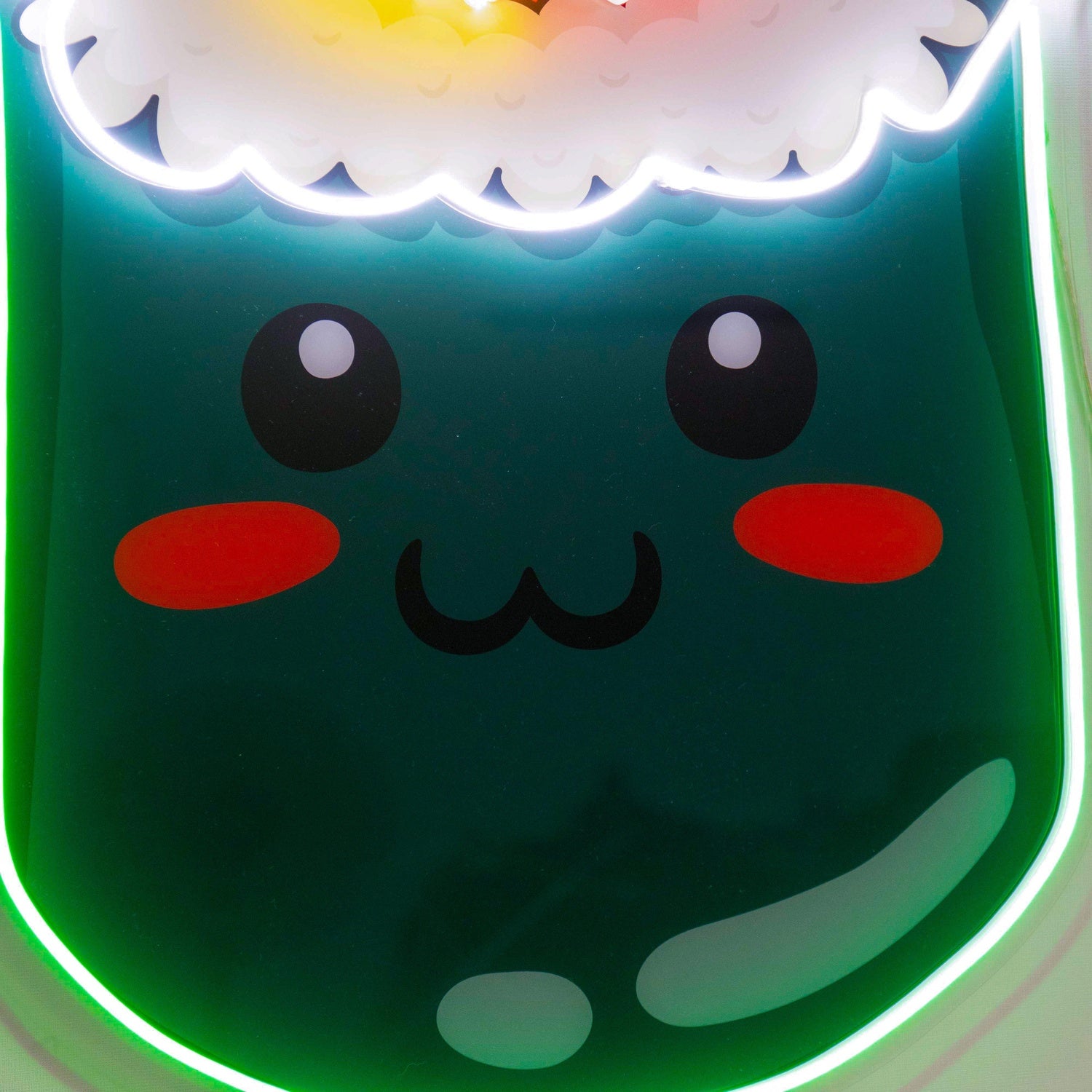 Green Sushi Cartoon Multicolor Uv Printed Led Neon Sign For Home Restaurant Decor | Shineneon