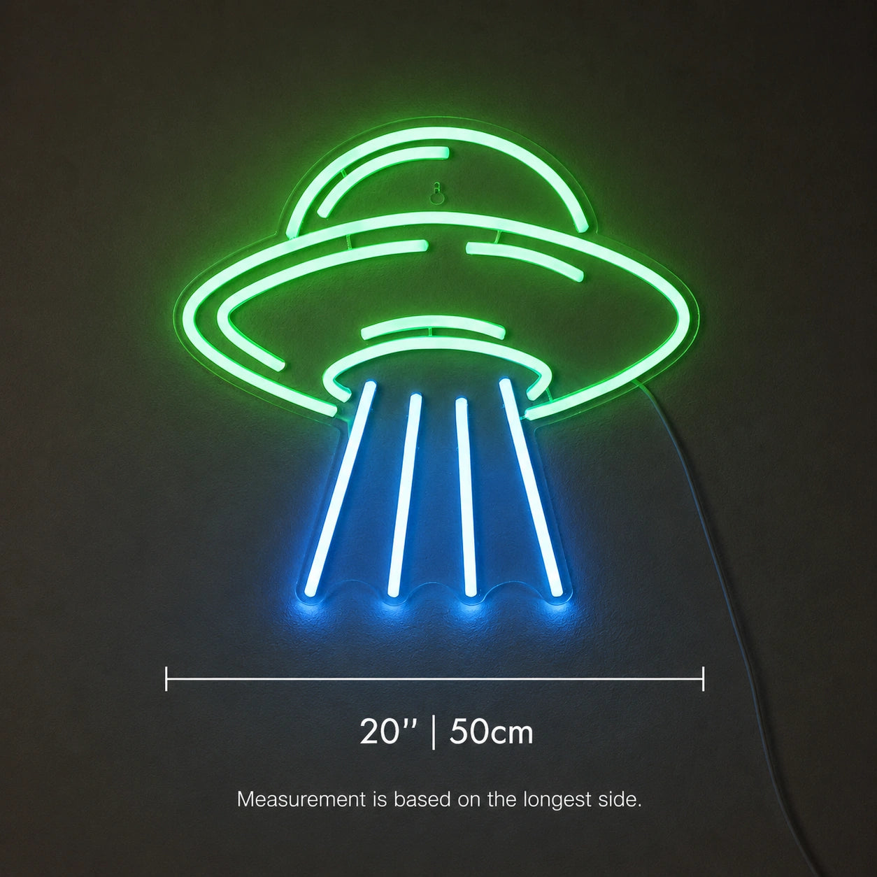 Green UFO Beam Neon Sign LED Neon Sign size image