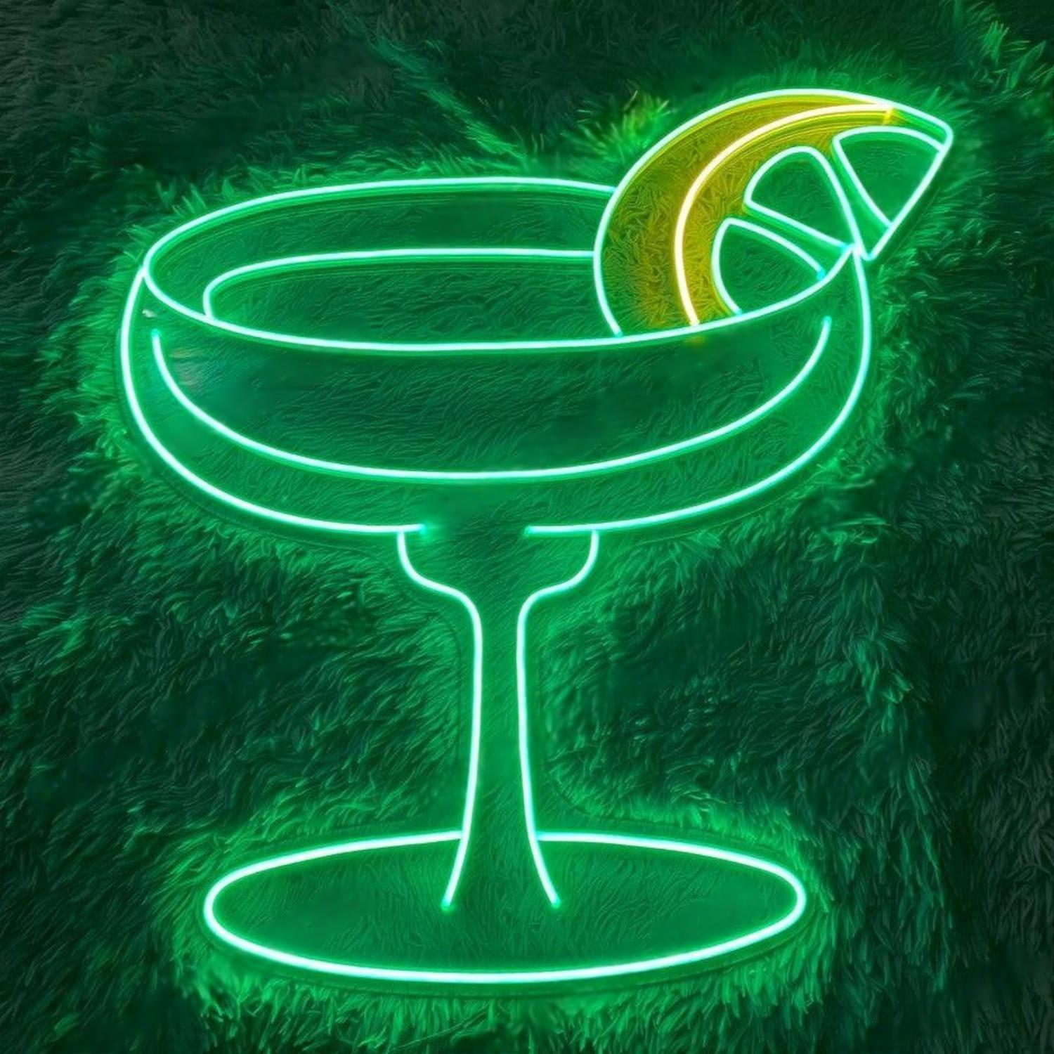 Green Yellow Cocktail Glass Led Neon Sign For Bar Restaurant Decor-1 | Shineneon