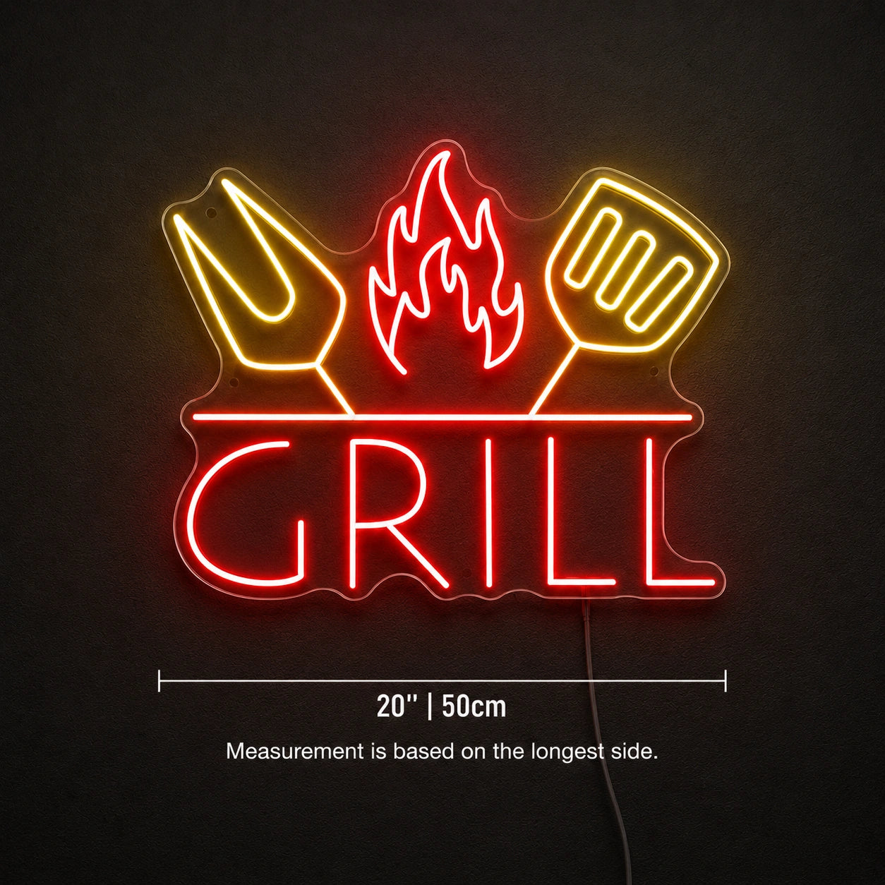 Grill Flame Neon Sign LED Neon Sign size image