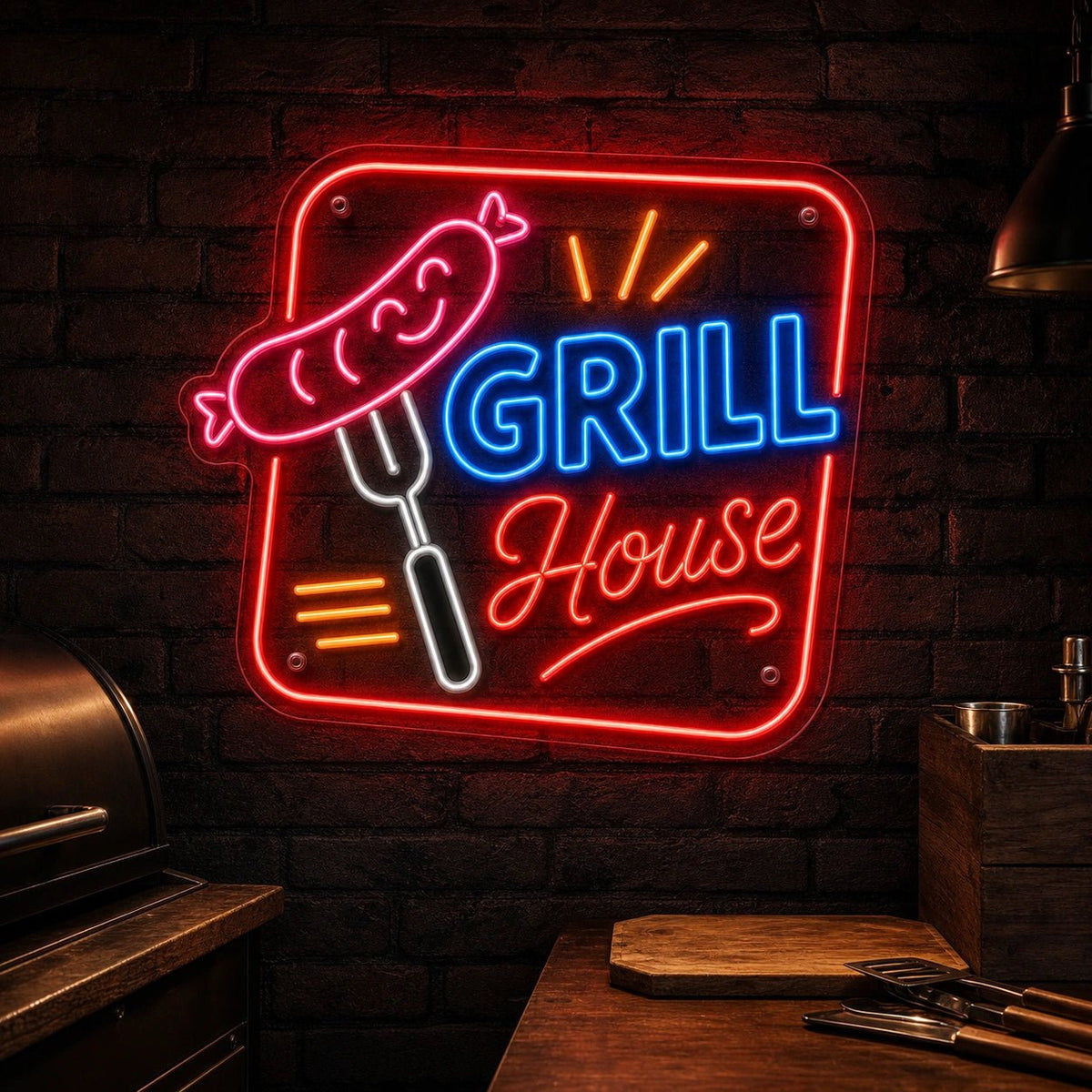 Grill House BBQ LED Neon Sign - Shineneon
