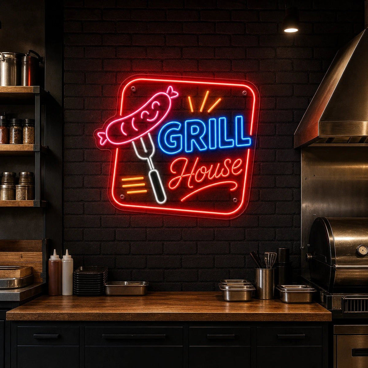 Grill House BBQ LED Neon Sign - Shineneon