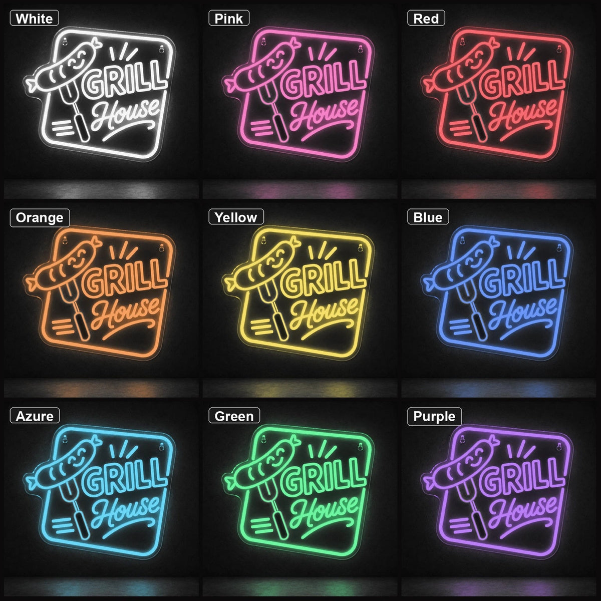 Grill House BBQ LED Neon Sign Garage Neon Sign - Shineneon