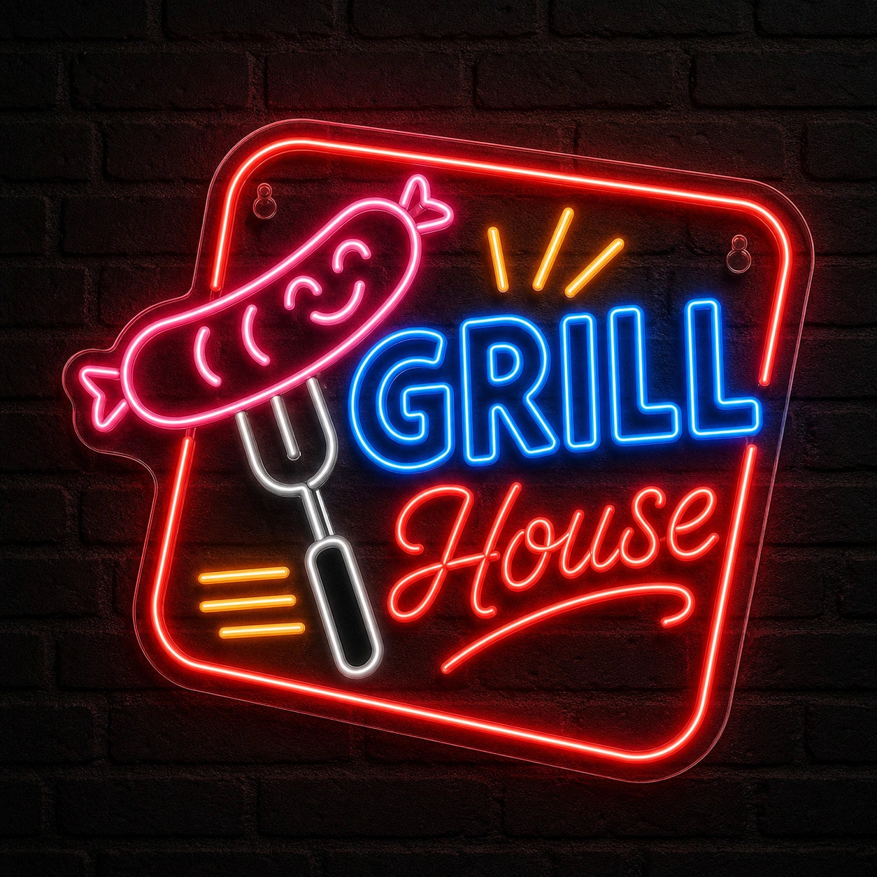 Grill House BBQ LED Neon Sign Home Bar Wall Decoration main product image