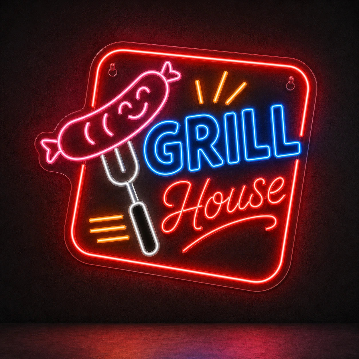 Grill House BBQ LED Neon Sign Man Cave Neon Sign main product image
