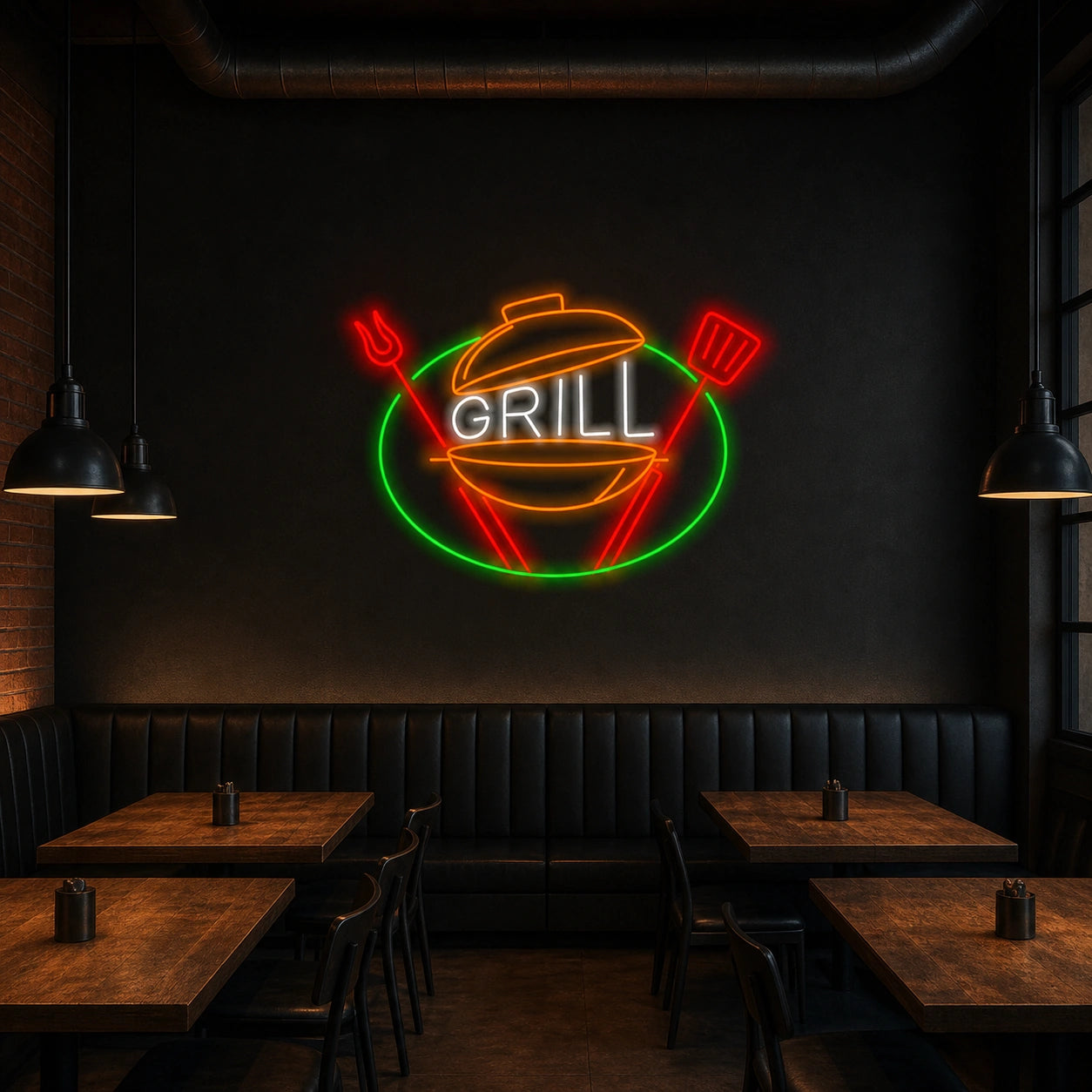 Grill Kettle Tools LED Neon Sign Home Garage Wall Decoration size image