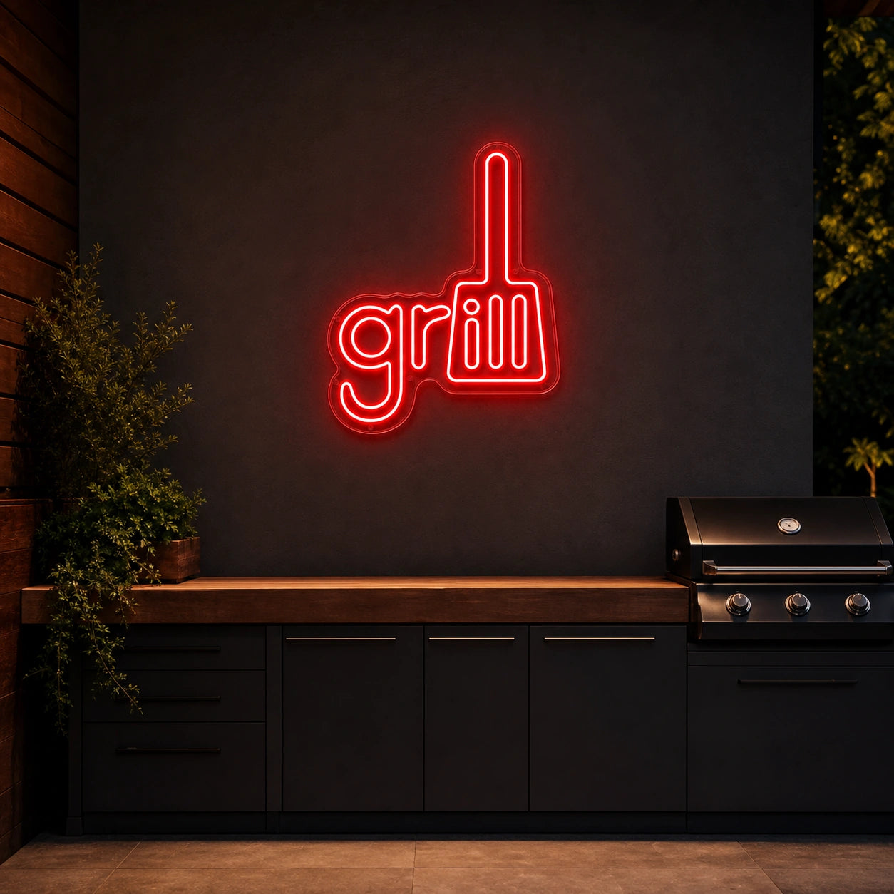 Grill Spatula LED Neon Sign real lifestyle scene