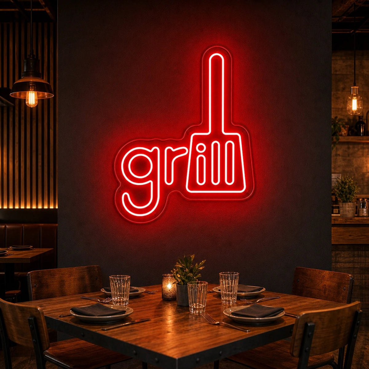 Grill Spatula LED Neon Sign Man Cave Neon Sign - Shineneon