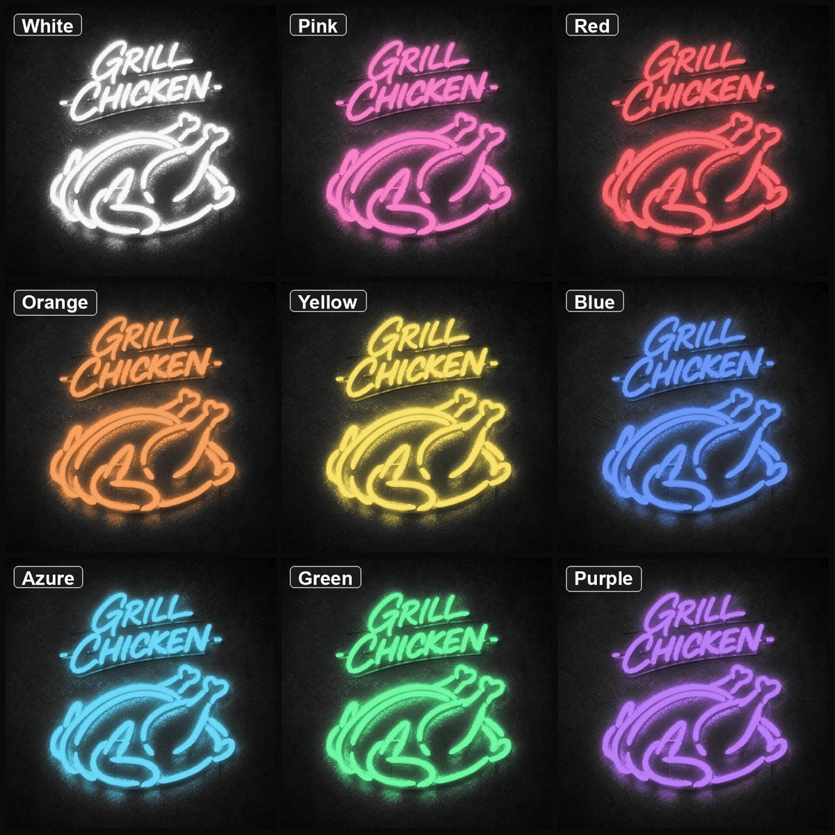 Grilled Chicken LED Neon Sign Man Cave Neon Sign - Shineneon
