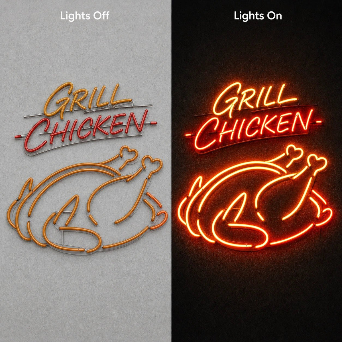 Grilled Chicken LED Neon Sign Man Cave Neon Sign - Shineneon