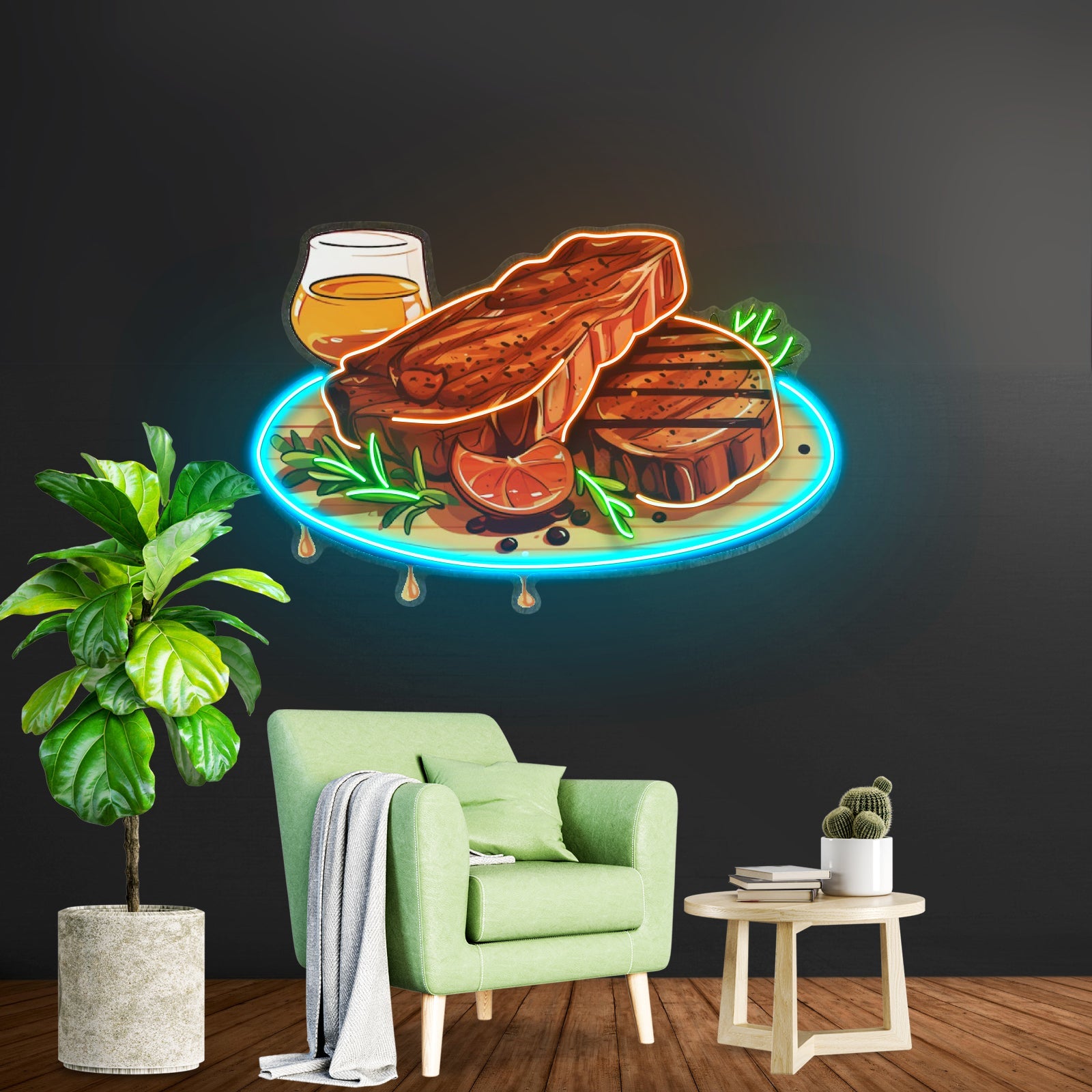 Grilled Meat Isolated Led Neon Sign Light Custom Led Signs - Shineneon