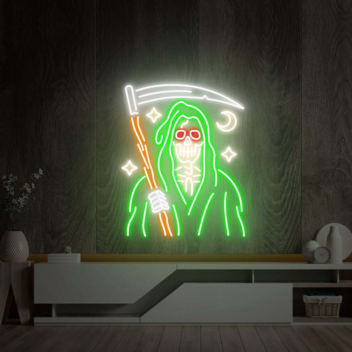 Grim Reaper Skeleton Led Neon Sign Home Decor | Shineneon
