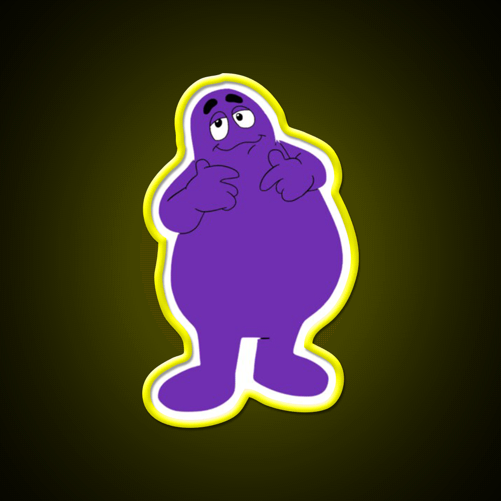 Grimace Fast Food Led Neon Sign For Burger Place Rgb Color