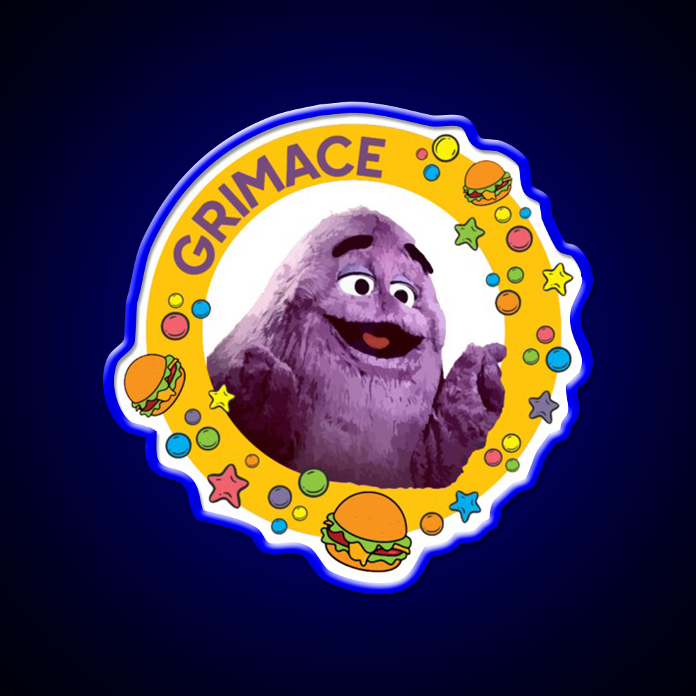 Grimace Fast Food Led Neon Sign For Burger Place Wall Art Rgb Color