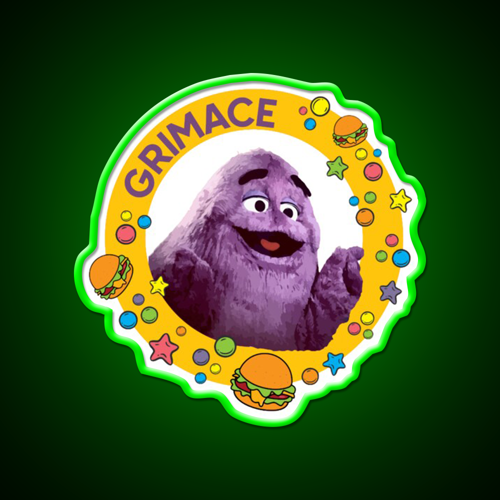 Grimace Fast Food Led Neon Sign For Burger Place Wall Art Rgb Color
