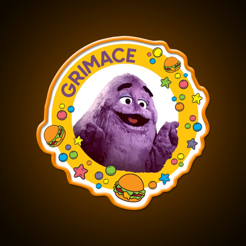 Grimace Fast Food Led Neon Sign For Burger Place Wall Art Rgb Color