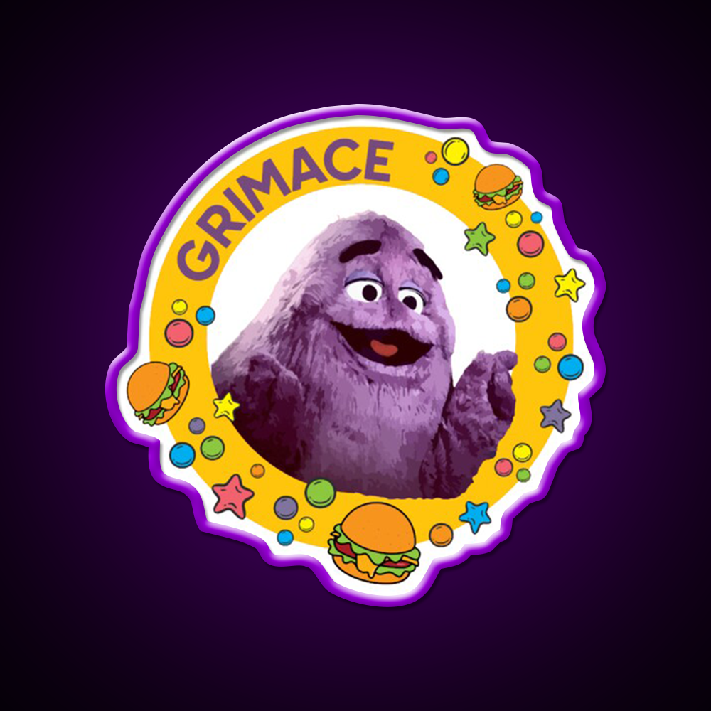 Grimace Fast Food Led Neon Sign For Burger Place Wall Art Rgb Color