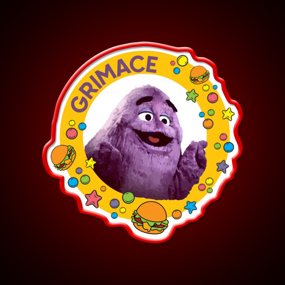 Grimace Fast Food Led Neon Sign For Burger Place Wall Art Rgb Color