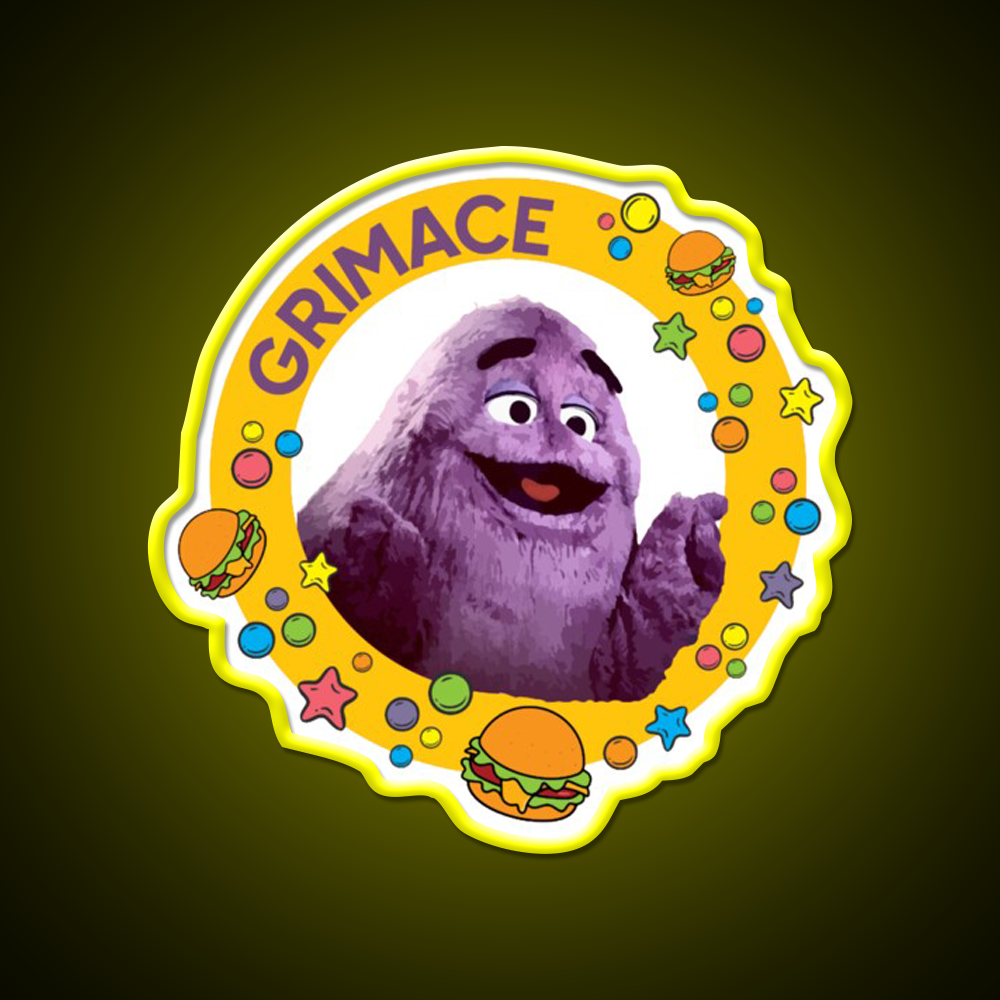 Grimace Fast Food Led Neon Sign For Burger Place Wall Art Rgb Color