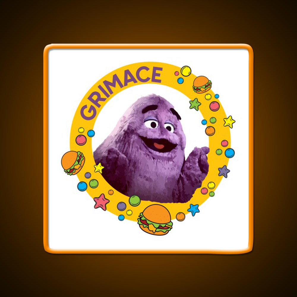 Grimace Fast Food Led Neon Sign For Burger Place Wall Decor Rgb Color