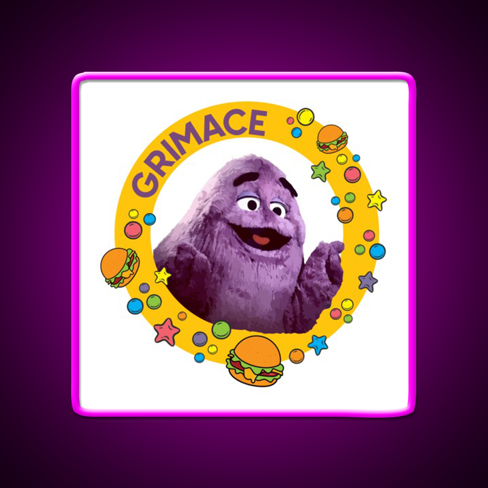 Grimace Fast Food Led Neon Sign For Burger Place Wall Decor Rgb Color