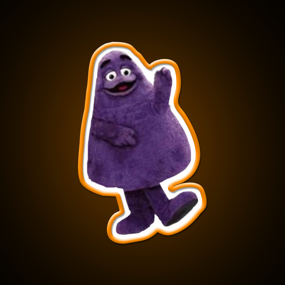 Grimace Mcdonalds Fast Food Led Neon Sign For Burger Place Rgb Color