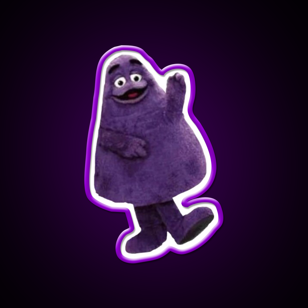 Grimace Mcdonalds Fast Food Led Neon Sign For Burger Place Rgb Color