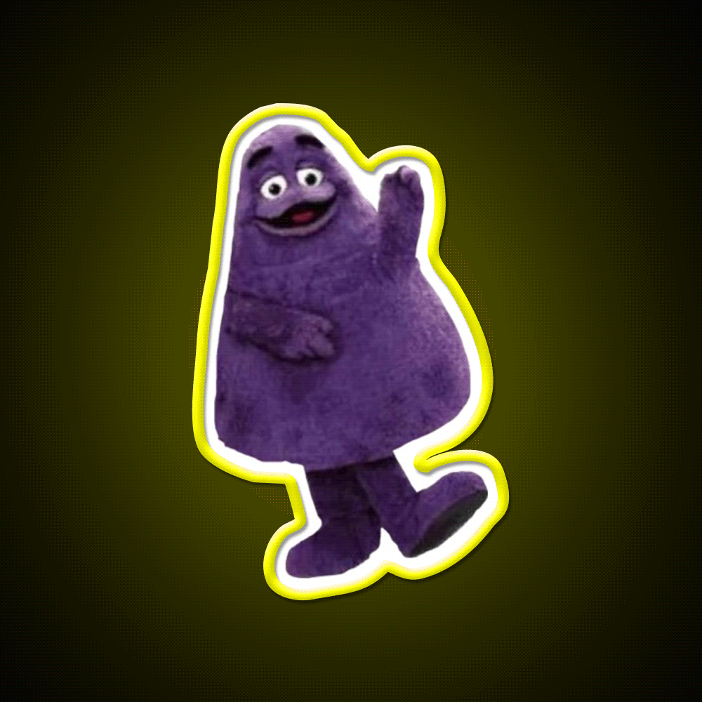 Grimace Mcdonalds Fast Food Led Neon Sign For Burger Place Rgb Color