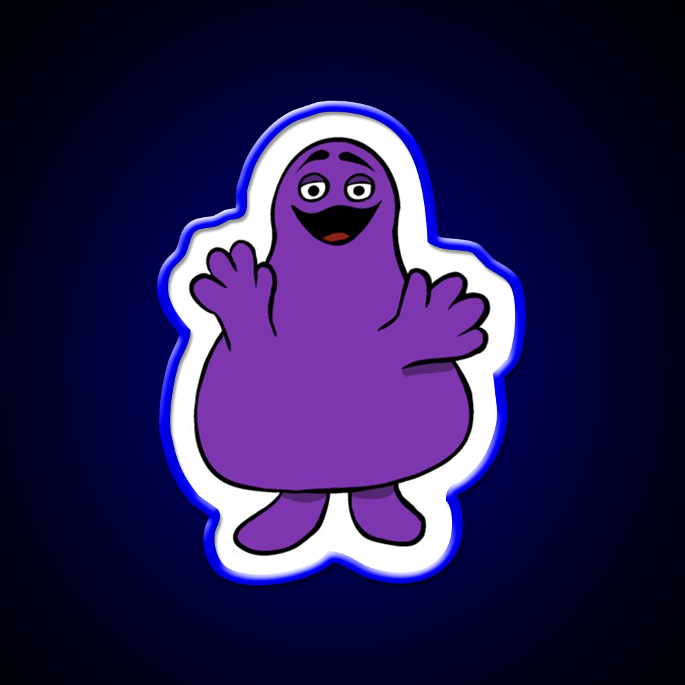 Grimace Mcdonalds Fast Food Led Neon Sign For Burger Place Wall Art Rgb Color