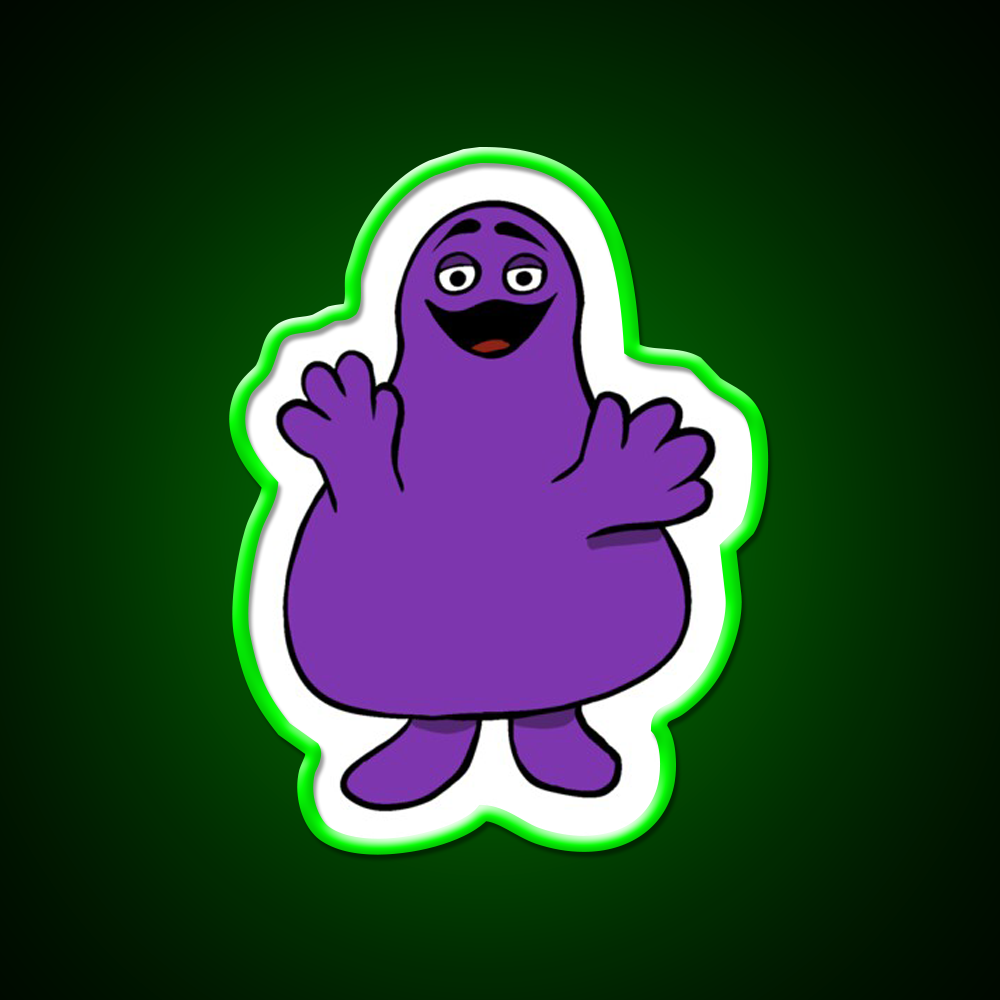 Grimace Mcdonalds Fast Food Led Neon Sign For Burger Place Wall Art Rgb Color