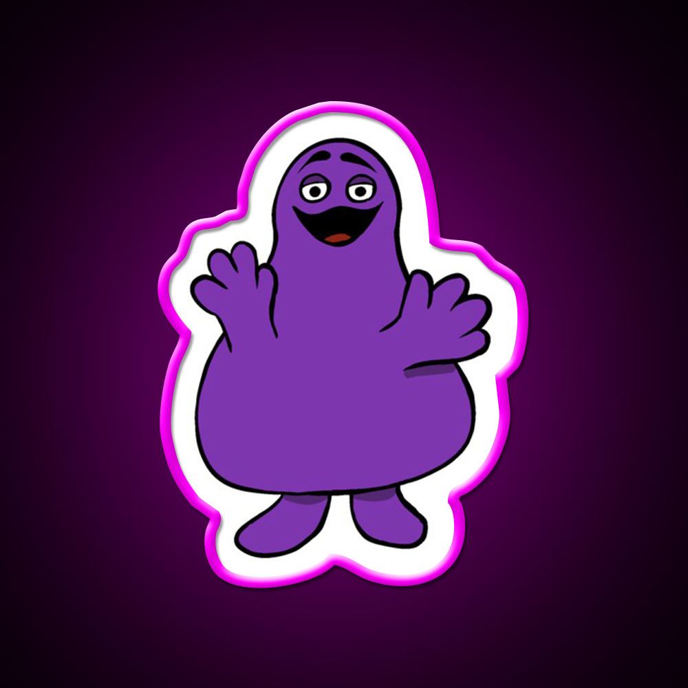 Grimace Mcdonalds Fast Food Led Neon Sign For Burger Place Wall Art Rgb Color