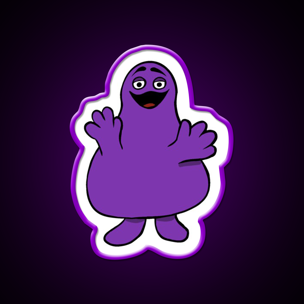 Grimace Mcdonalds Fast Food Led Neon Sign For Burger Place Wall Art Rgb Color