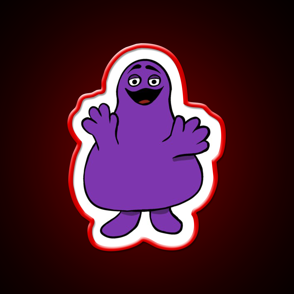 Grimace Mcdonalds Fast Food Led Neon Sign For Burger Place Wall Art Rgb Color