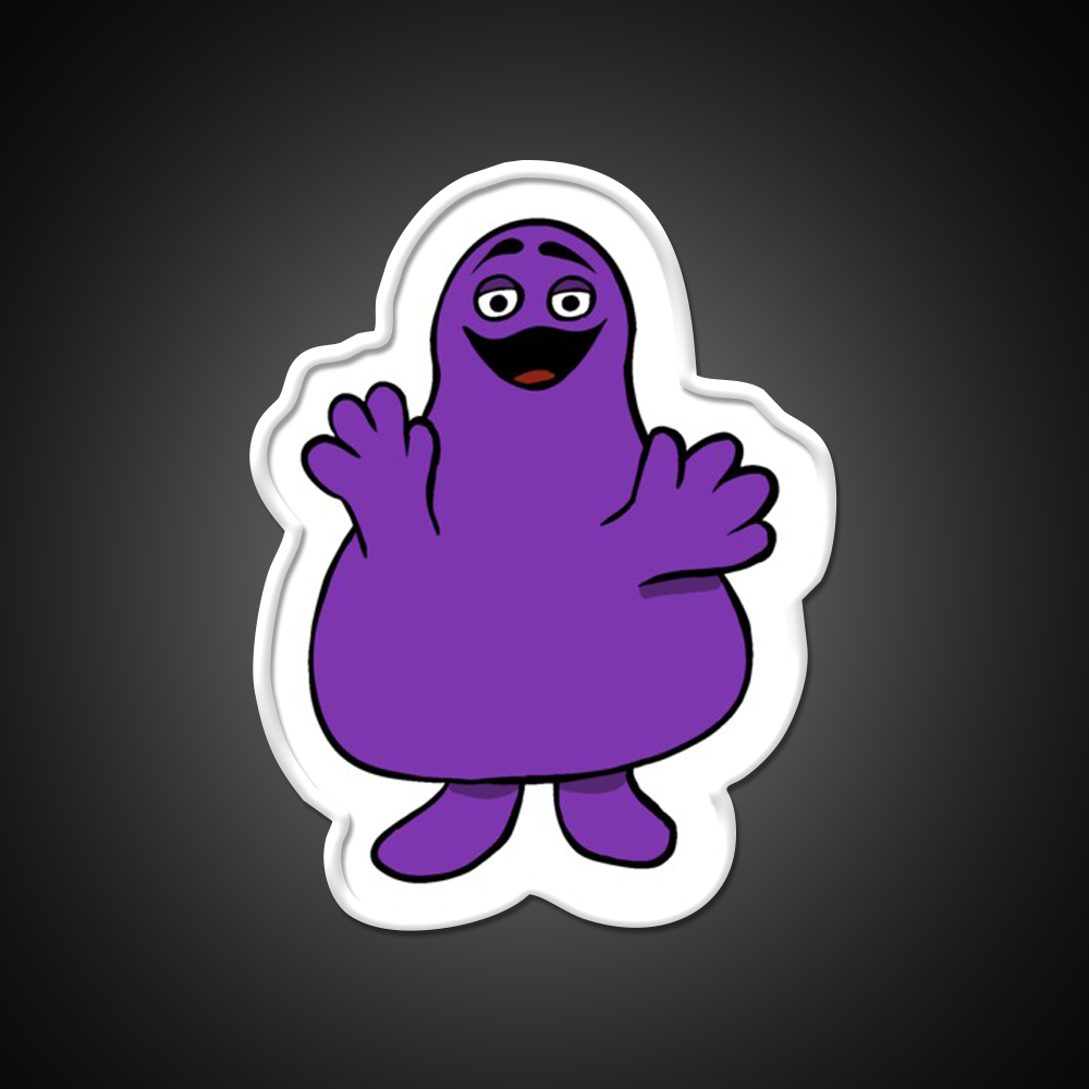 Grimace Mcdonalds Fast Food Led Neon Sign For Burger Place Wall Art Rgb Color