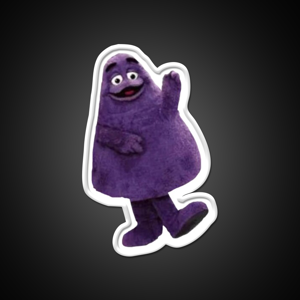 Grimace Mcdonalds Fast Food Led Neon Sign For Burger Place Rgb Color