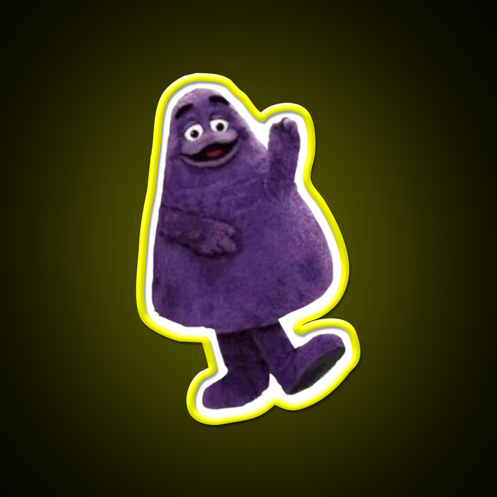 Grimace Mcdonalds Fast Food Led Neon Sign For Burger Place Rgb Color