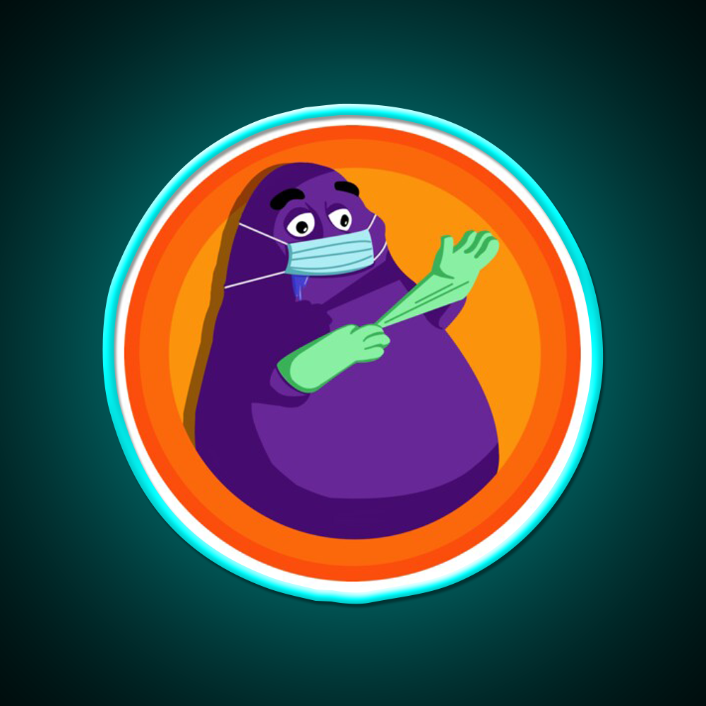 Grimace Staying Safe Fast Food Led Neon Sign For Burger Place Rgb Color