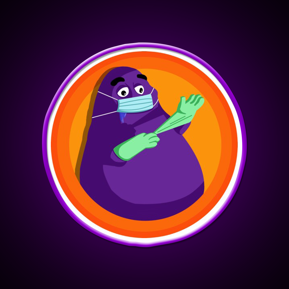 Grimace Staying Safe Fast Food Led Neon Sign For Burger Place Rgb Color