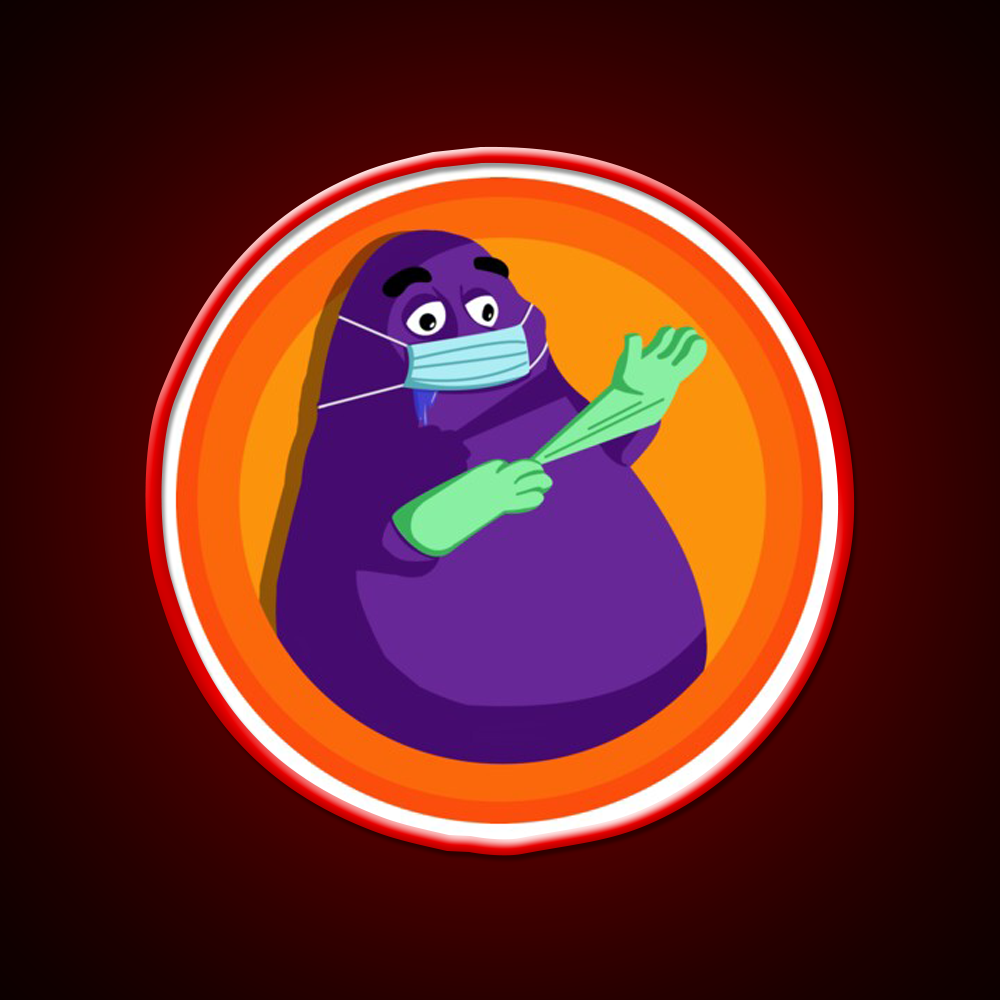 Grimace Staying Safe Fast Food Led Neon Sign For Burger Place Rgb Color